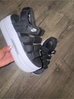 Nike Black Strap Platform Sandals